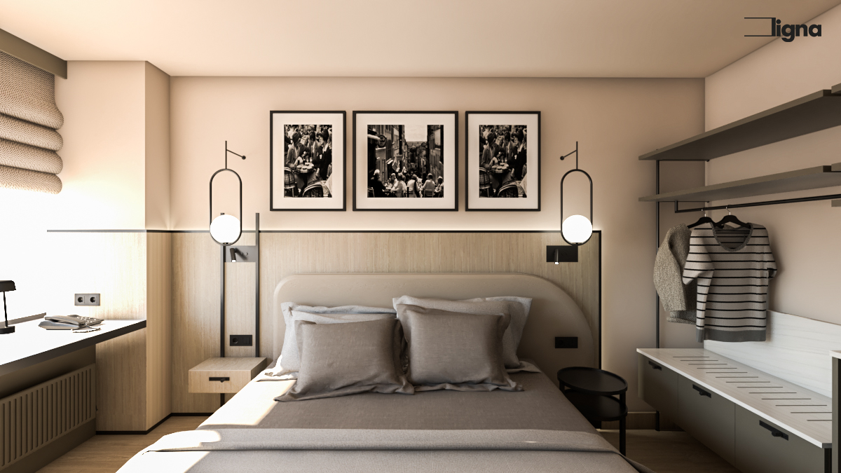 Urban-business-hotel-Standard Room_Bed-ligna-group_01